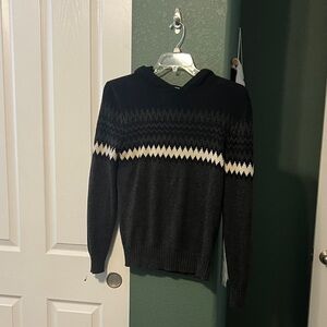 Hedge Black and Cream Crewneck Sweater